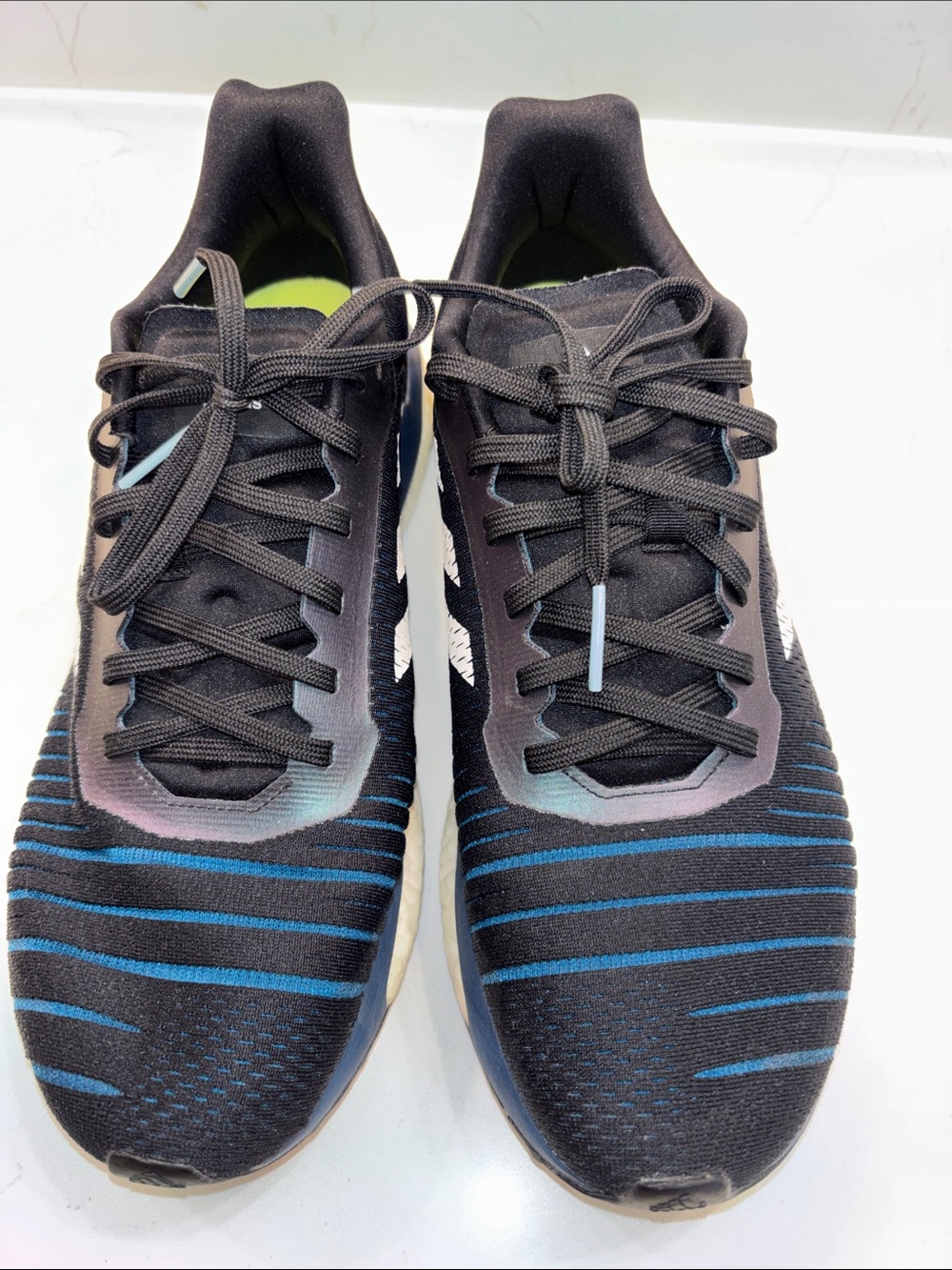 SALE-adidas Black Running Sneakers with Blue Accents